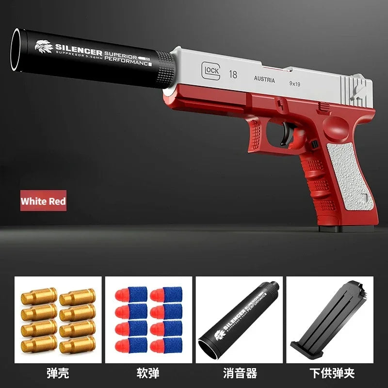2025 New Shell Ejecting GLK M1911 Glock Airsoft Pistol Soft Bullet Toy Gun Weapon Children Armas Blaster Shoot Outdoor Game Boys