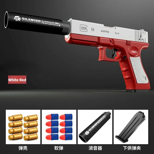 2025 New Shell Ejecting GLK M1911 Glock Airsoft Pistol Soft Bullet Toy Gun Weapon Children Armas Blaster Shoot Outdoor Game Boys