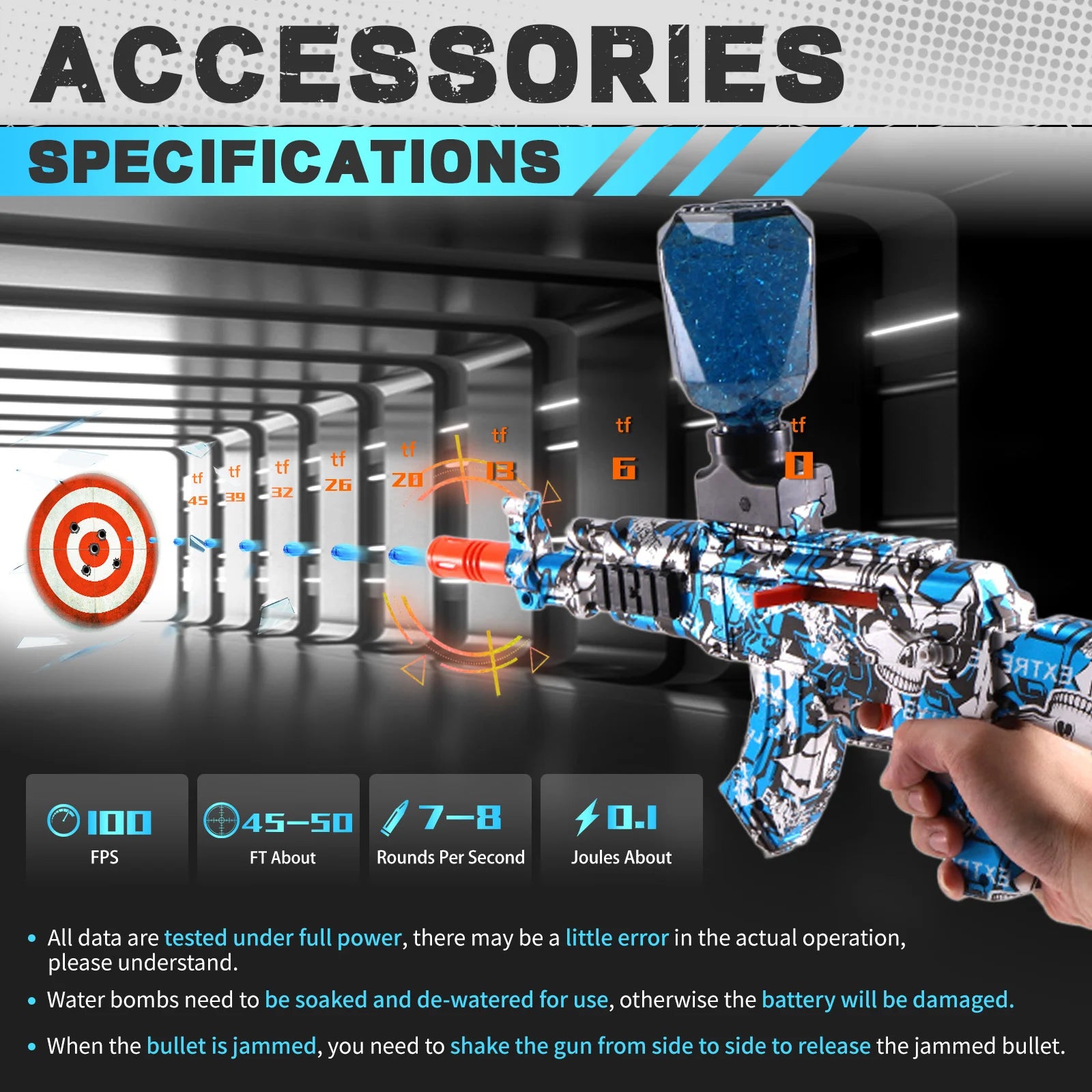 2-Pack Gel Ball Blaster, Electric Auto-Fire Splatter Gun,Outdoor/Indoor Games (Ages 14+)
