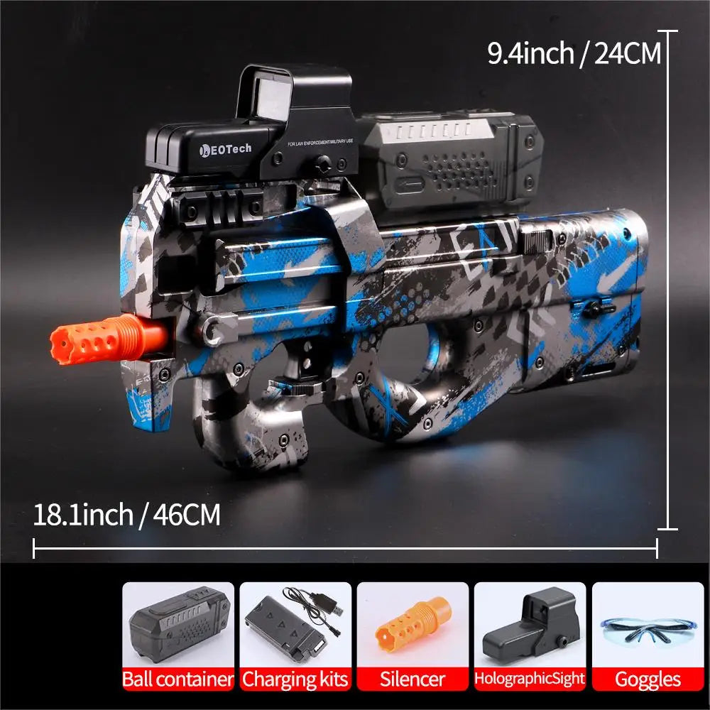 Electric Gel Gun in Transparent Black! Fully Automatic Splatter Ball Toy, Perfect for Outdoor Shooting Games (No Bullets)