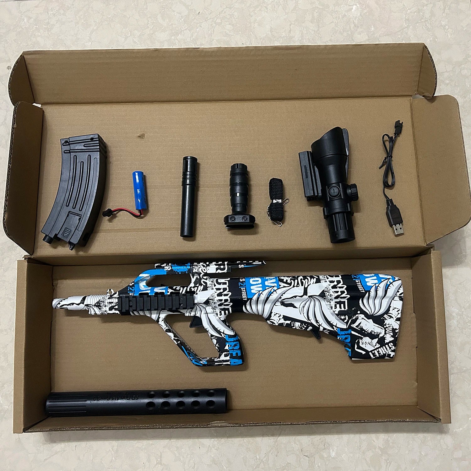 New Aug Manual All-In-One with Battery Charging Cable Game Model with the Same Outdoor Family Activity Hydrogel Toy Gun