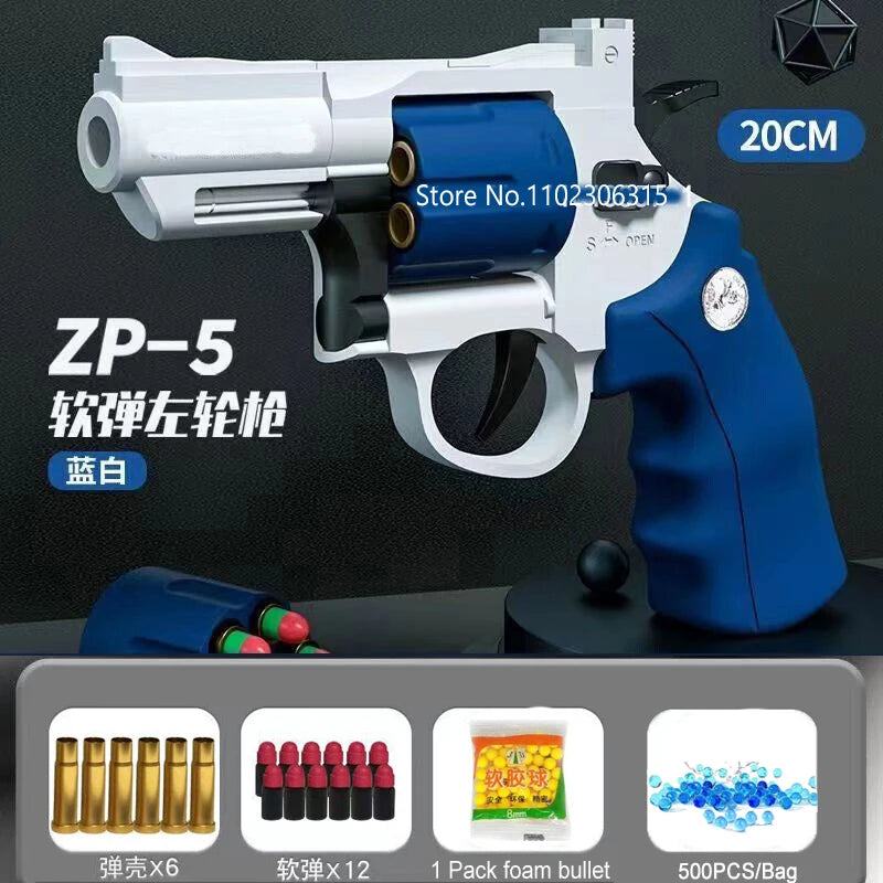 ZP5 357 Revolver Pistol Soft Foam Bullet Launcher Toy Gun Gel Ball Weapon Airsoft Shotgun Pistola for Kids Gift