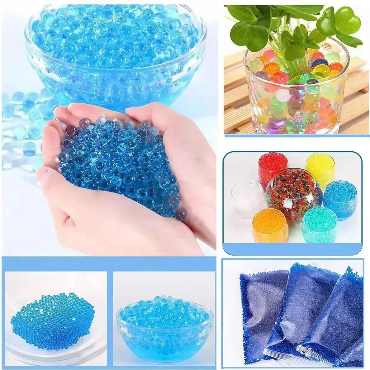 Gel Balls Blaster Ammo Splat Gun Beads Refill 7-8 mm Water Ball Bullet Compatible with Orbeez Gun and Splatter Ball Gun Blue Mix