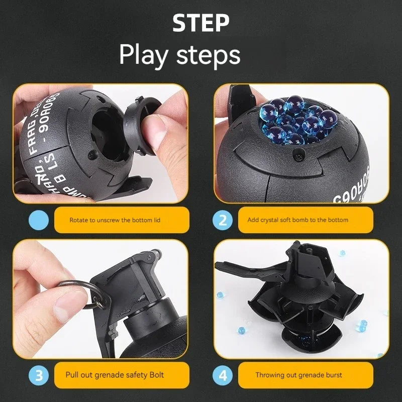 82-2 Grenade Toy Gel Ball Launcher Water Bomb Burst Reusable Children's Toy Simulation Eat Chicken Role Play Christmas Gift