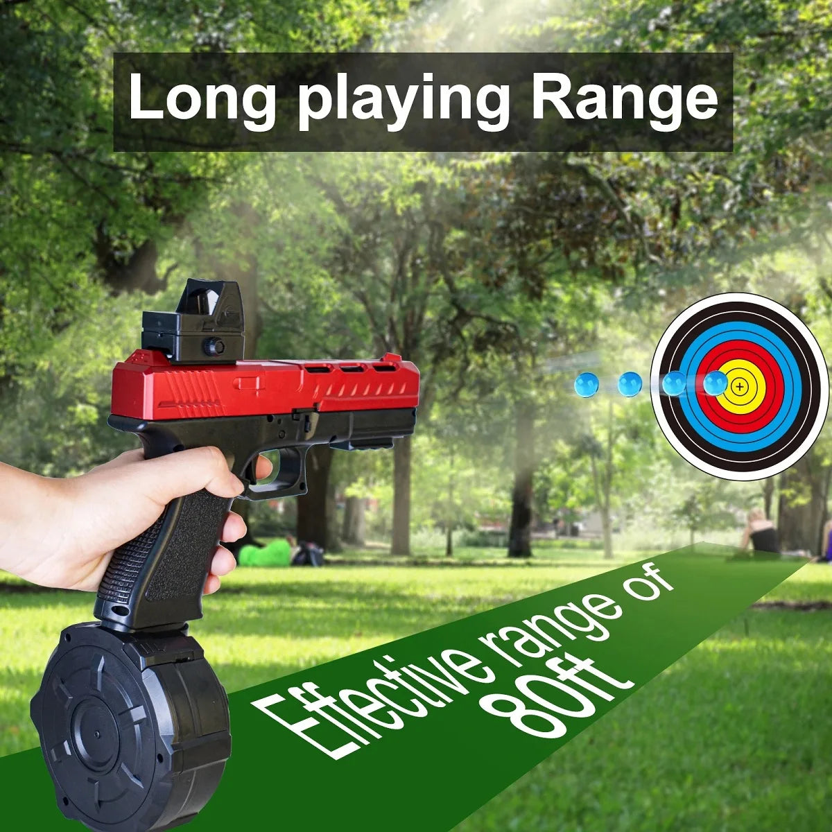 2 in 1 Automatic Shooting Splash Ball Airsoft Electric Christmas Toy Gun Water Ball Weapon Pistol Outdoor Sports Gel Kids Adults