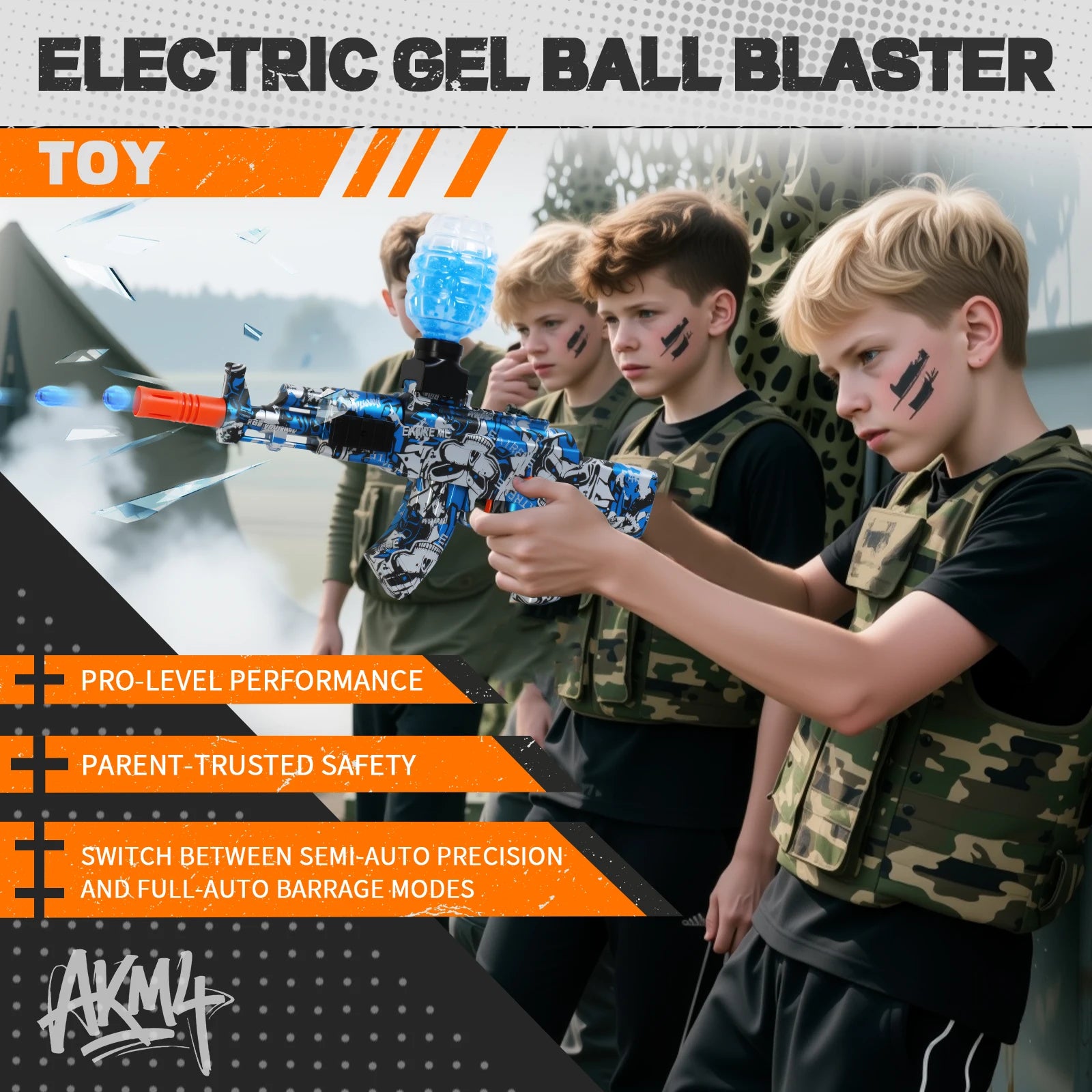 2-Pack Gel Ball Blaster, Electric Auto-Fire Splatter Gun,Outdoor/Indoor Games (Ages 14+)